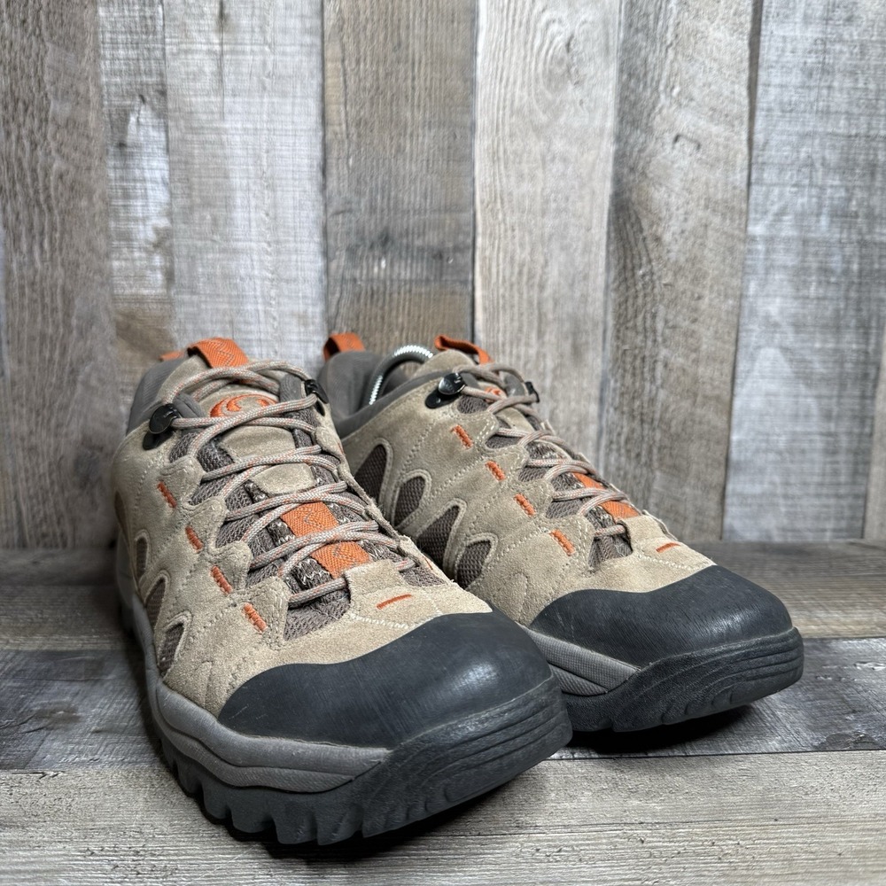 Mens Salomon Tan Leather Athletic Outdoor Trail Hiking Sneakers Shoes Size 8 D